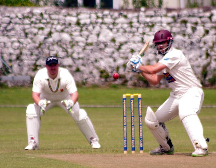 Jake Davies hit two boundaries in his 22 runs for The Dock. Picture Gordon Thomas